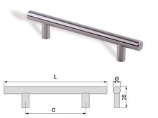 maniglia per mobile in acciaio inox satinato mm 128  320 640 cucina armadio