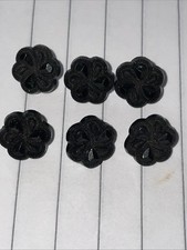 Antique Black Glass Buttons X