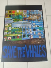 Poster vintage1984 Official Save the Whales Hundertwasser 59,5 x 84 cm