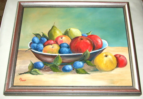 Dipinto olio con frutta