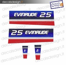 Adesivi motore marino fuoribordo Evinrude 25 cv bianco gommone barca