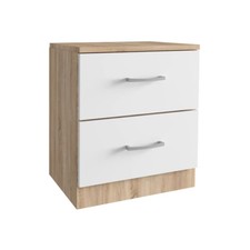 KIT COMODINO 2 CASSETTI 45X34XH47 CM ROVERE BIANCO