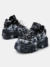 Sneakers punk platform metallo