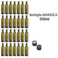 48 bottiglie in vetro Bottiglia Marasca per Olio liquori 250cc + Tappi a Vite