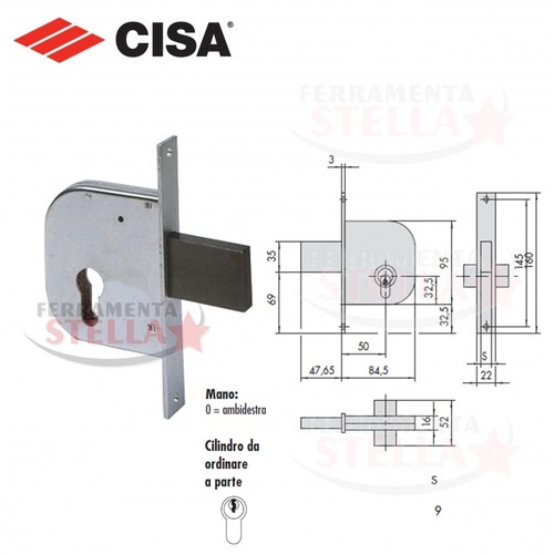 Serratura infilare cisa - a,