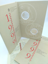 ITALIA Dittico monete in argento da 5000 lire celebrative dell'Anno Duemila