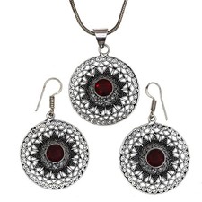 Ciondolo granato sterling