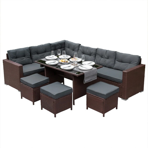 Set rattan angolare jardí - rattan,