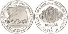 USA 1 dollaro 1987 200 anni di Costituzione argento PP 130286