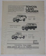 Advert Pubblicità 1975 TOYOTA LAND CRUISER BJ 40 HARD TOP / PICK UP - 55/56 SW