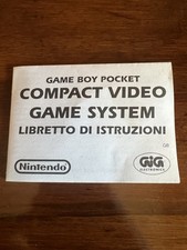 GAME BOY POCKET LIBRETTO DI ISTRUZIONI COMPACT VIDEO GAME SYSTEM. RARE VINTAGE