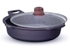Casseruola pentola poco profonda 32 cm 5,5 L coperchio antiaderente induzione gas elettrico