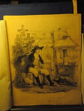 STAMPA ANTICA - LITOGRAFIA - VIANDANTE SEDUTO - META '800