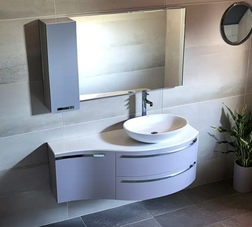 Mobile bagno curvo 135 cm - 135,5,
