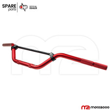 MANUBRIO STERZO ROSSO ANODIZZATO PIEGA ALTA CON TRAVERSINO Ø22mm UNIVERSALE MOTO