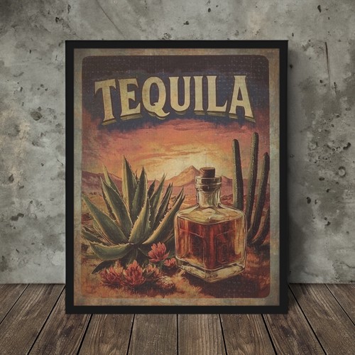 Vintage tequila western arte - tequila,