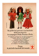 PUBBLICITA' ADVERTISING WERBUNG ITALIAN CLIPPING 1968 FURGA PAOLA PEONIA E PERLA