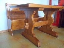 TAVOLO 120 X 80 + PANCA CON CONTENITORE 120 IN PINO