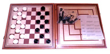 GIOCO Vintage - ( Dama, Filetto + Scacchi )  con SCACCHIERA Pieghevole 30x30.  R