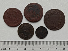 Lotto di 5 monete in rame
