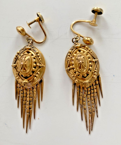 Orecchini antichi oro kt - orecchini,