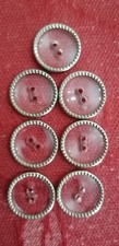 Set Di 7 Bottoni Grandi Vintage, Trasparenti, Plastica  