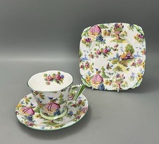 Royal Albert Lady Gay Trio, piatto piattino tazza, Art Deco punto croce/punto ago