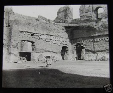 Glass Magic Lantern Slide BATHS OF CARACALLA ROME C1900 ROMAN PUBLIC BATHS ROMA