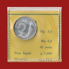 5 Lire 1970 Delfino KM# 92