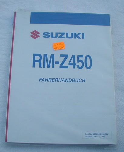 Suzuki rmz 450 anno - 09, manuale