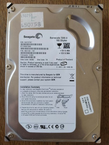 Seagate hard disk hdd 160gb - disk,