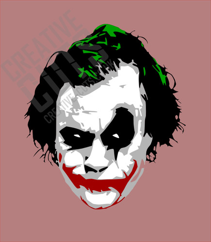 Joker face set stencil - face,