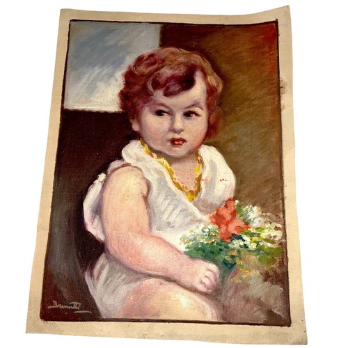 Ritratto bambina dipinto - , olio