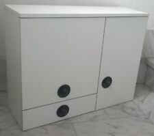COPPIA MOBILI PENSILI BAGNO CUCINA LEGNO BIANCO RETRO VINTAGE MODERNARIATO