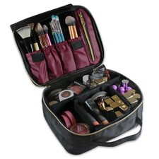 Custodia treno trucco viaggio portatile borsa trucco custodia cosmetica divisori regolabili