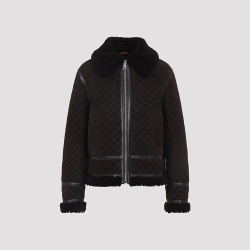 Gucci brown shearling jacket - brown,