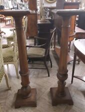 Colonne In Legno Antiche. Coppia Di Colonne In Noce Del XIX Secolo