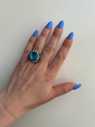 Anello argento 925 topazio - argento,