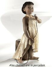 Statua di donna cantante Statuina bambina musica jazz in Porcellana Capodimonte