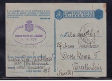 Timbro WW2 Posta Militare N. 157 7-9-1943 Fanteria Sforzesca WZ733