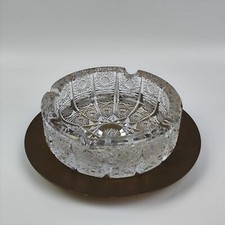 Soprammobile POSACENERE Portacenere in Cristallo di Boemia con Piattino Ottone