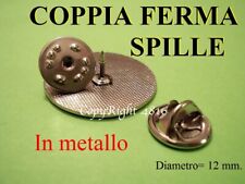 FERMA SPILLE ALLUMINIO 2 Molline Blocca spilla Lock Stop pin badge Mollina Broch