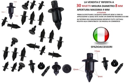 Rivetti plastica mm clips - plastica,