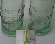 VECCHIA BOTTIGLIA VETRO GAZZOSA BIBITE LA SORGENTE BARCELLONA BOTTIGLIE VINTAGE