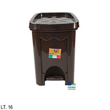 PATTUMIERA A PEDALE MARGHERITA LT. 16 COLORE WENGE' CON SECCHIO ESTRAIBILE
