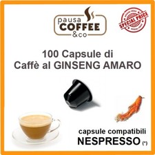 100 capsule cialde di CAFFE' al GINSENG AMARO compatibile NESPRESSO 
