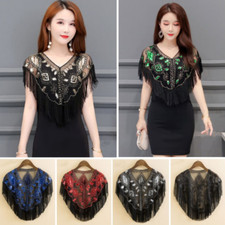 Women Sequins Tassel Coat