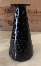 vintage VASO VETRO NERO 17 CM