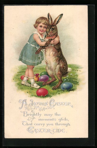 Cartolina ragazza abbraccia - , un