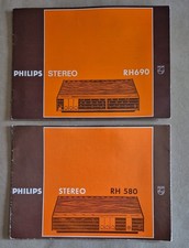 2 Manuali Istruzioni Vintage Philips RH690 & RH580 ~ Impianto Radio Stereo